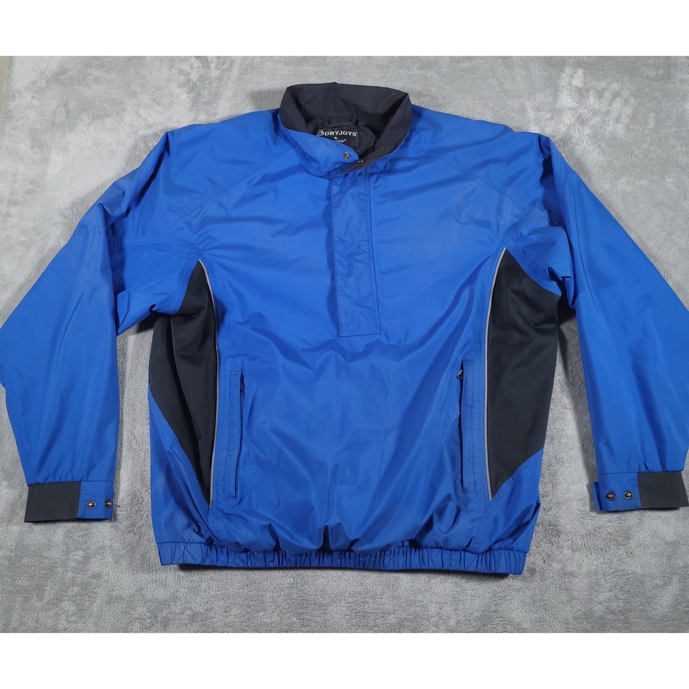 FootJoy DryJoys Blue Black Golf Pullover Jacket Mens XL Waterproof Windproof FJ